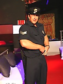 Aaron Giant as a policeman. Taken in KitKatClub berlin